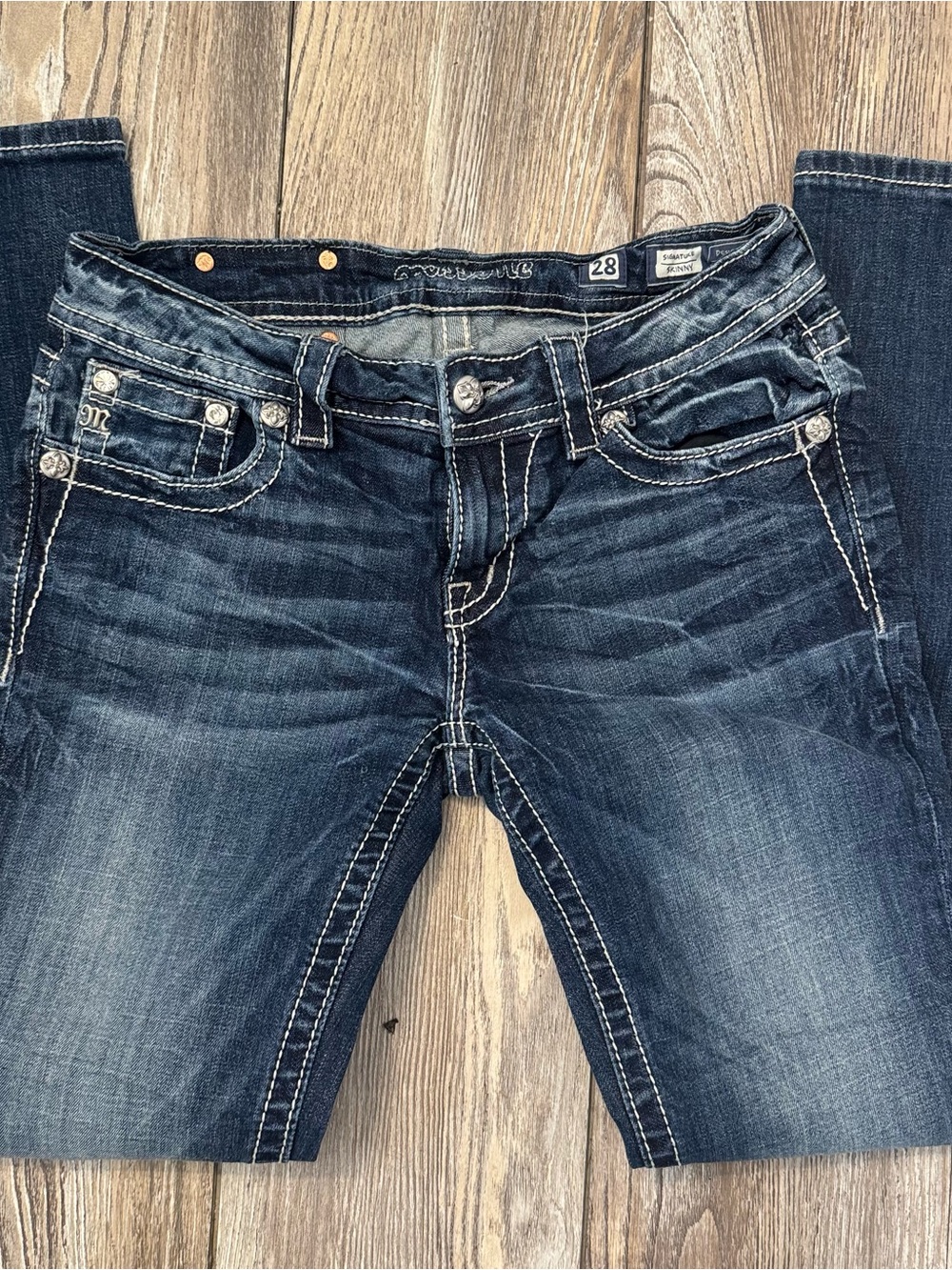 Miss Me Dark Blue Faded Boot Cut Jeans